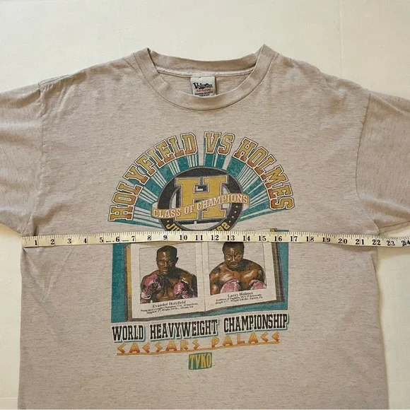 Vintage 1992 Evander Holyfield Vs. Holmes Boxing T-Shirt, Men's L, Single Stitch